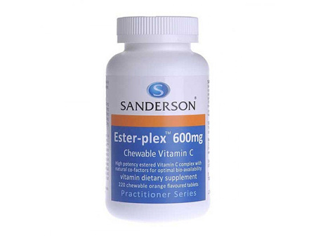 Sanderson Ester-plex 600mg Chewable Vitamin C, 220 orange flavoured tablets