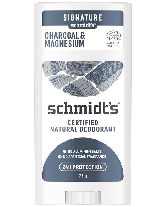 SCHMIDT'S Deodorant Stick Charcoal Magnesium Certified Natural Deodorant 75g