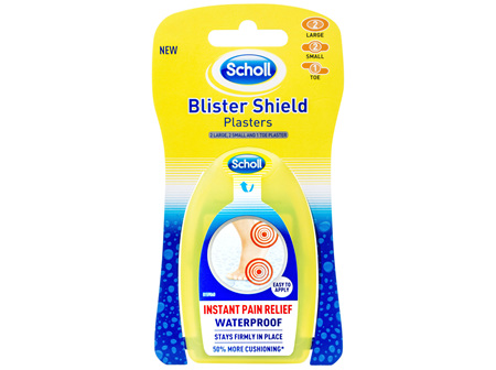 Scholl Blister Shield Plaster Waterproof Instant Pain Relief Large & Small 5 Pack