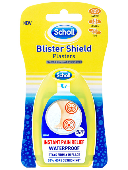 Scholl Blister Shield Plaster Waterproof Instant Pain Relief Large & Small 5 Pack