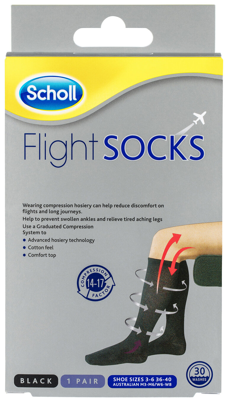 Scholl Flight Socks Compression Hosiery - Cotton Small