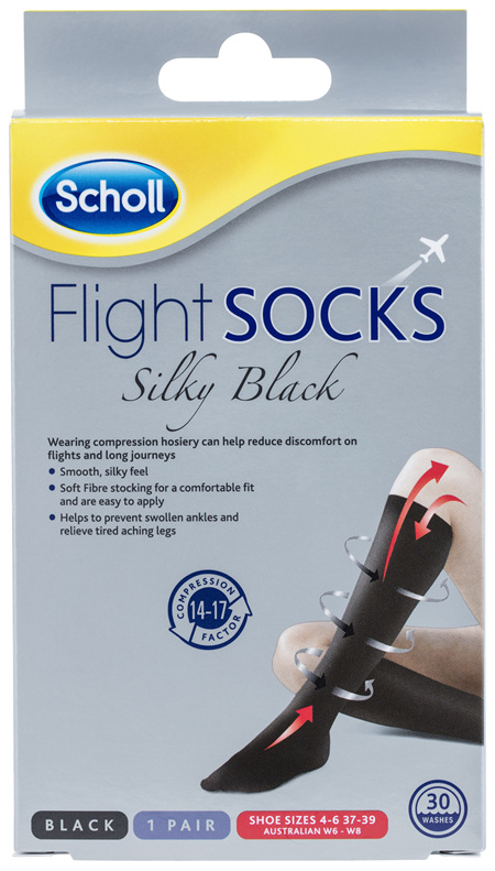 Scholl Flight Socks Compression Hosiery Ladies Silky 6-8