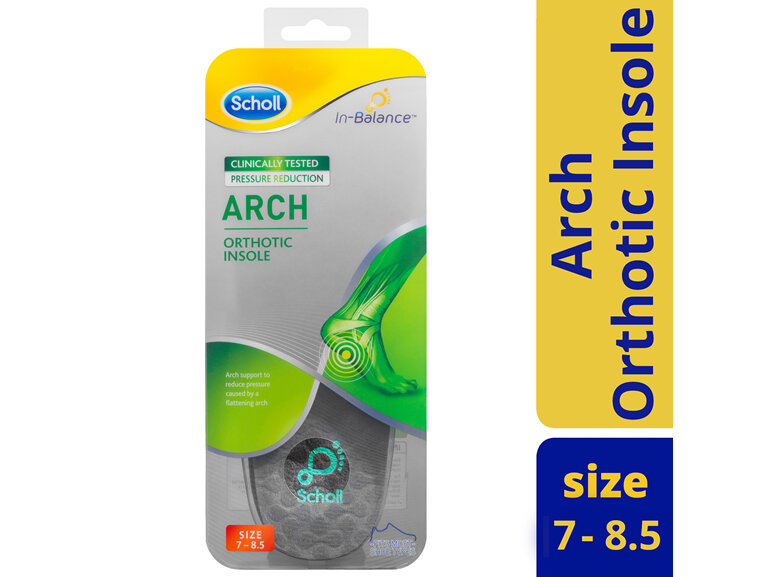 Scholl In-Balance Arch Orthotic Insole Medium Size 7- 8.5