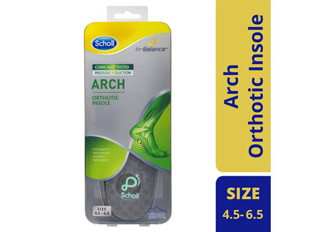Scholl In-Balance Arch Orthotic Insole Small Size 4.5 - 6.5