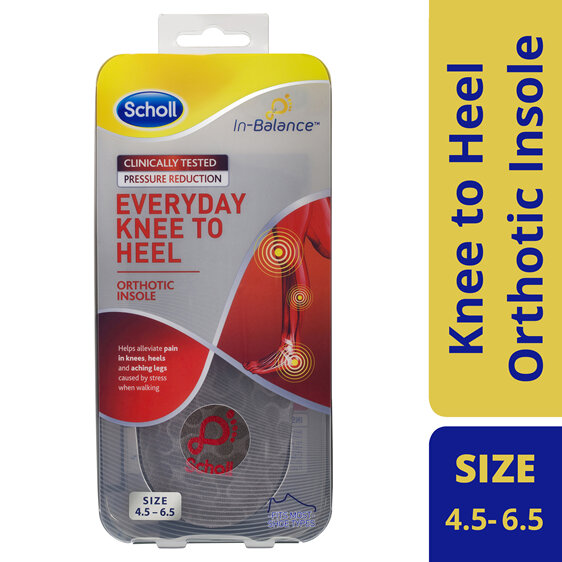 Scholl In-Balance Everyday Knee To Heel Orthotic Insole Small Size 4.5 - 6.5