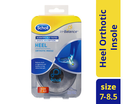 Scholl In-Balance Heel Orthotic Insole Medium Size 7 - 8.5