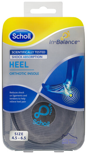 Scholl In-Balance Heel Orthotic Insole Small Size 4.5 - 6.5