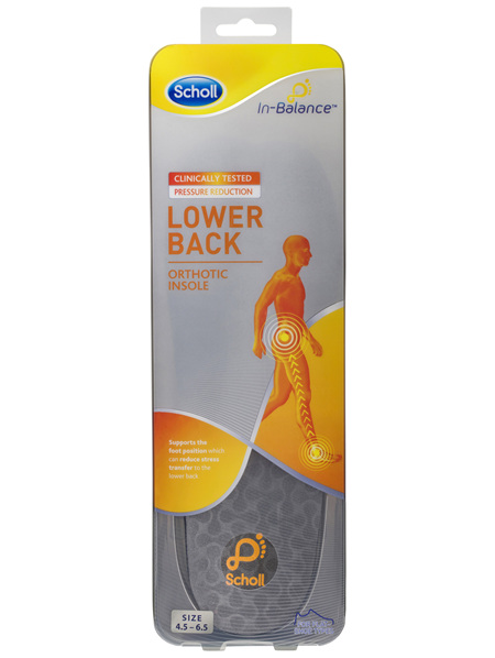 Scholl In-Balance Lower Back Orthotic Insole Small Size 4.5 - 6.5
