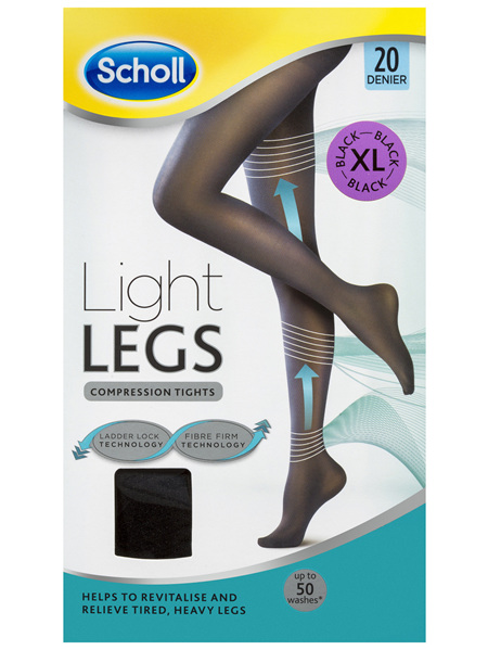 Scholl Light Legs Compression Tights 20 Denier for Tired Legs Black Extra Large
