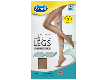 Scholl Light Legs Compression Tights 20 Denier for Tired Legs Natural Small