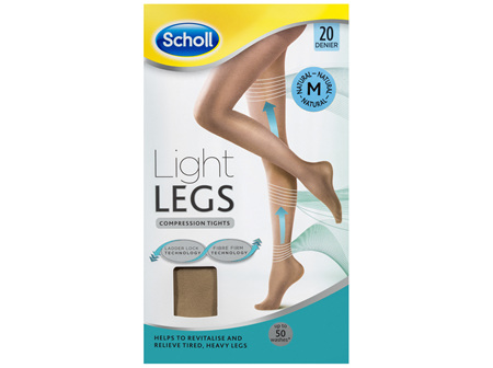 Scholl Light Legs Compression Tights 20 Denier for Tired Legs Natural Medium