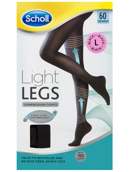 Scholl Light Legs Compression Tights 60 Denier for Tired Legs Black Large