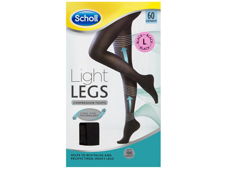 Scholl Light Legs Compression Tights 60 Denier for Tired Legs Black Large