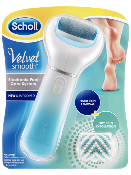 Scholl Velvet Smooth Electronic Foot Care System Blue