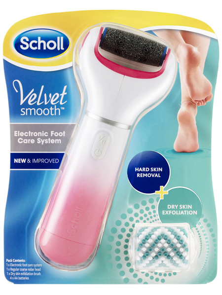 Scholl Velvet Smooth Electronic Foot Care System Pink