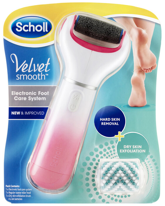 Scholl Velvet Smooth Electronic Foot Care System Pink