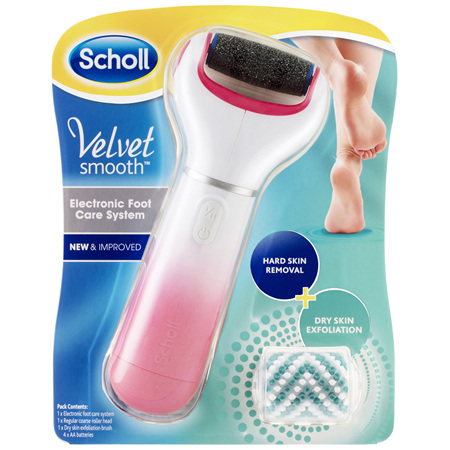 Scholl Velvet Smooth Electronic Foot Care System Pink