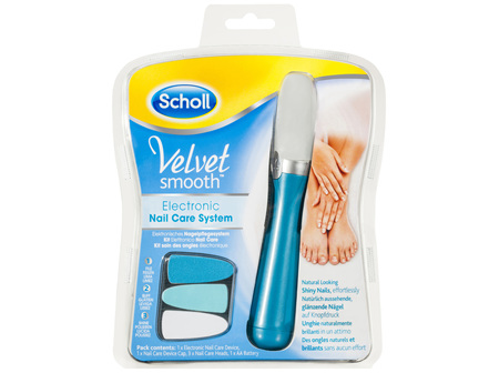 Scholl Velvet Smooth Electronic Nail Care System File Buff & Shine