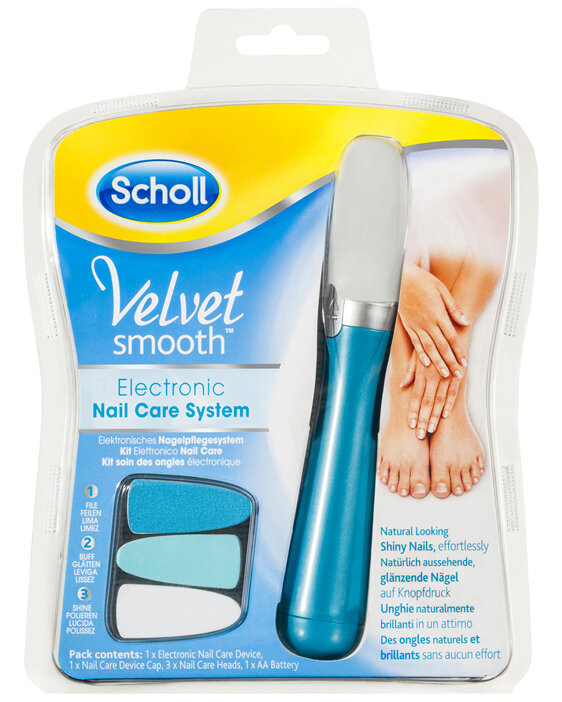 Scholl Velvet Smooth Electronic Nail Care System File Buff & Shine