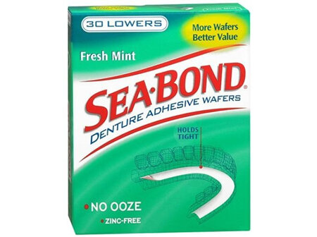 Seabond Denture Wafers Fresh Mint 30 Uppers