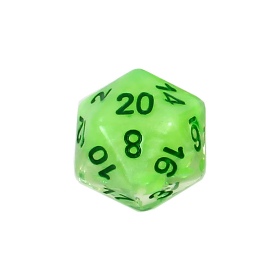 Set of 7 Green Leaves Confetti Polyhedral Dice Games and Hobbies NZ