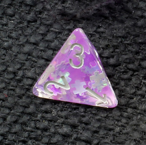 Set of 7 Purple Jigsaw Confetti Polyhedral Dice Games and Hobbies NZ