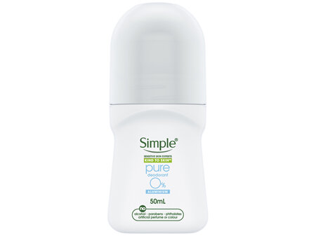 Simple Female Antiperspirant Roll On Deodorant Pure 50ml