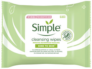 Simple Kind to Skin Facial Wipes Cleansing 25 Pack