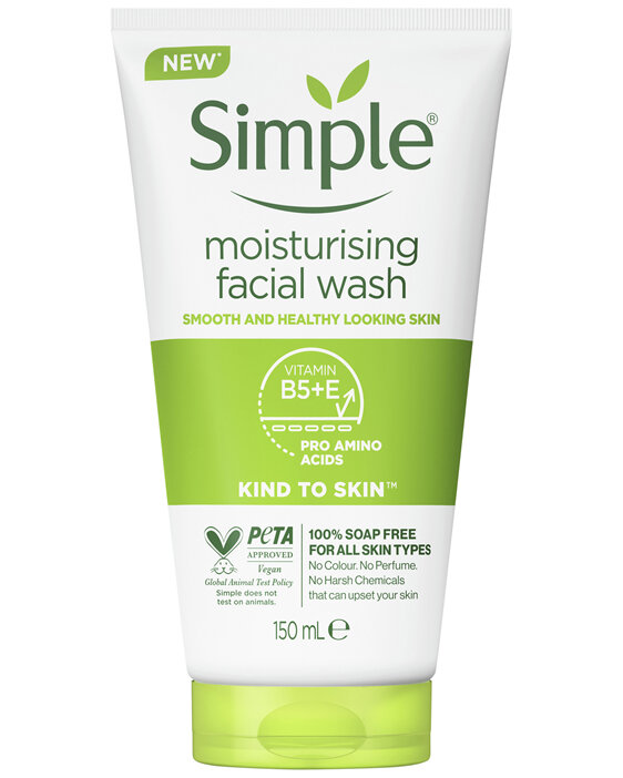 Simple Kind To Skin Moisturing  Facial Wash for healthy-looking skin 150ml