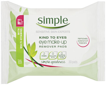 Simple  Make-Up Remover Wipes Eye 30 pads