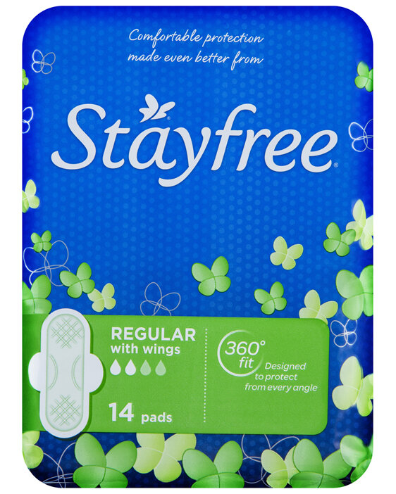 Stayfree Regular Pads With Wings 14 Pack