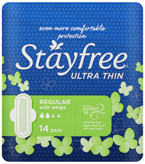 Stayfree Ultra Thin Regular Pads With Wings 14 Pack