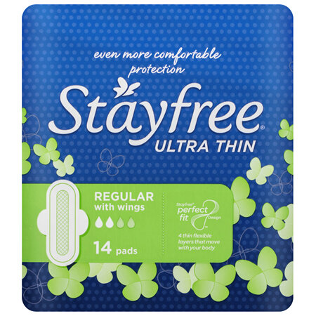 Stayfree Ultra Thin Regular Pads With Wings 14 Pack