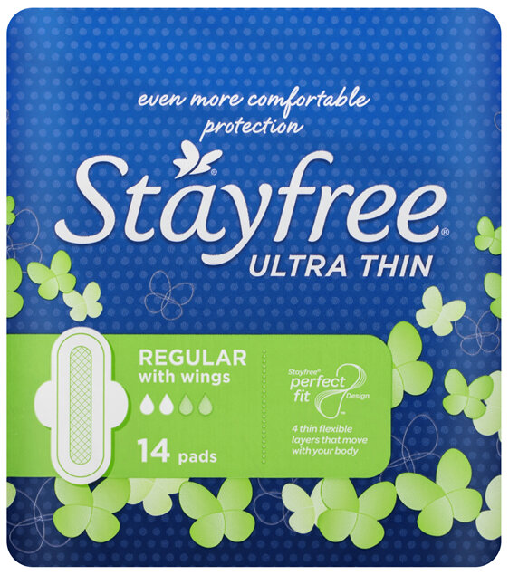 Stayfree Ultra Thin Regular Pads With Wings 14 Pack