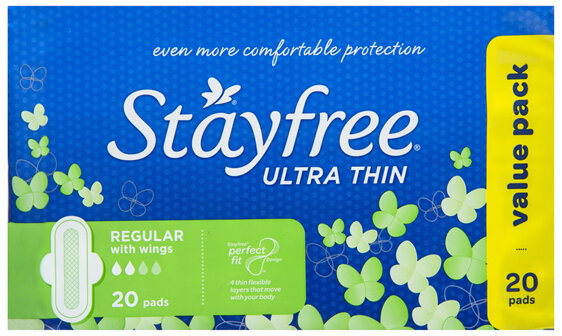 Stayfree Ultra Thin Regular Pads With Wings 20 Pack