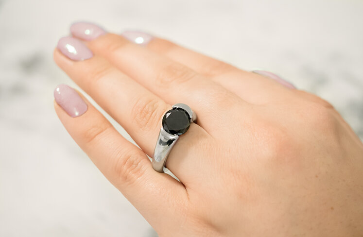 Stellad ring by The Inspired Collection - now with a black diamond