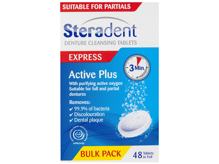 Steradent Active Plus Denture Cleansing Tablets 48 Pack - SKUlibrary