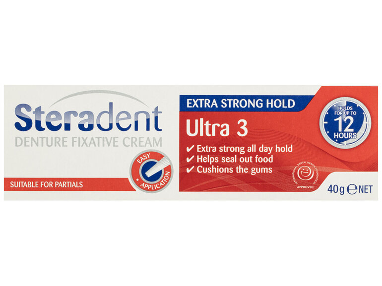 Steradent Ultra 3 Denture Fixative Cream 40g - Moorebank Day & Night Pharmacy