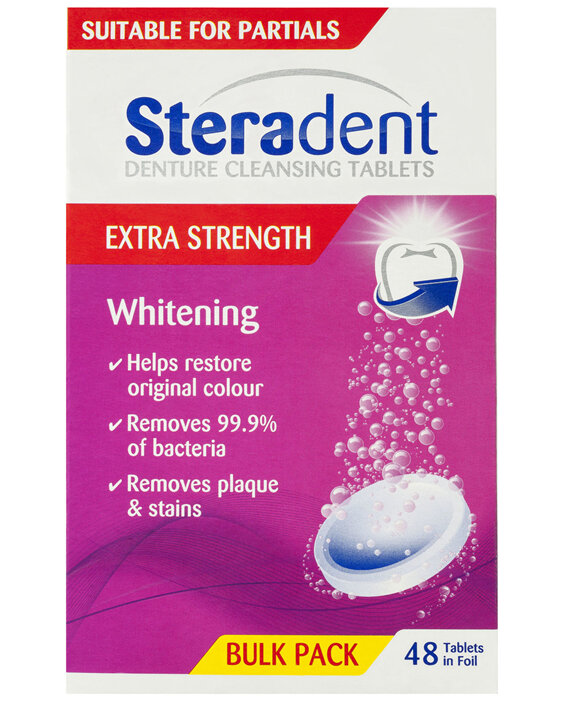 Steradent Whitening Tablets Extra Strength 48 Pack