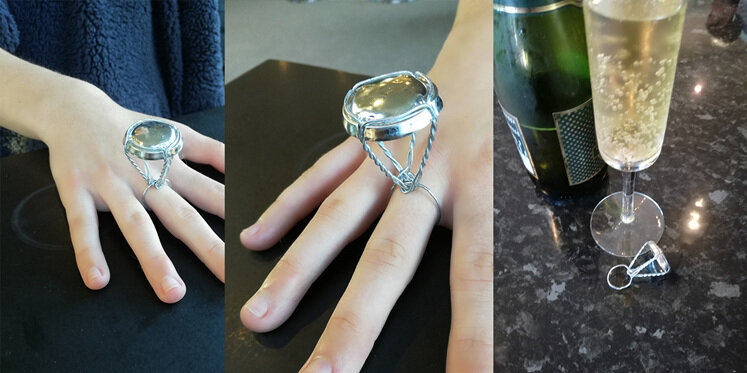 Steve's 'Pop the Champagne, Pop the Question' ring:
