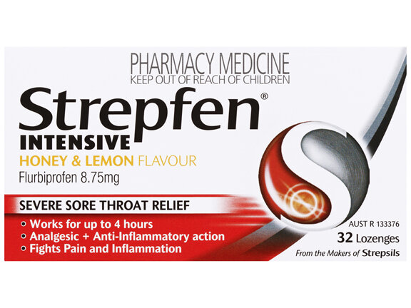 Strepfen Intensive Severe Sore Throat Relief Anti-Inflammatory and Analgesic Lozenges 32pk