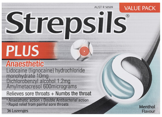 Strepsils Anaesthetic Lozenges Menthol 36 Pack