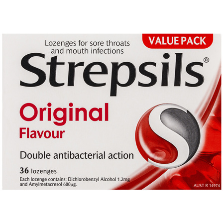 Strepsils Double Antibacterial  Soothing Sore Throat Lozenges Original 36pk