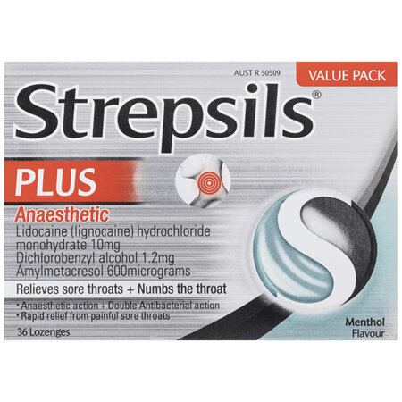 Strepsils Plus Anaesthetic Lozenges 36 Pack