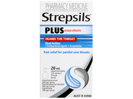 Strepsils Plus Anaesthetic Sore Throat Numbing Pain Relief Spray