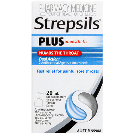 Strepsils Plus Anaesthetic Sore Throat Numbing Pain Relief Spray