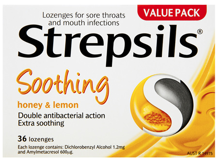 Strepsils Soothing Honey and Lemon 36 Lozenges