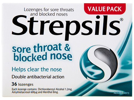 Strepsils Sore Throat and Blocked Nose 36 Lozenges
