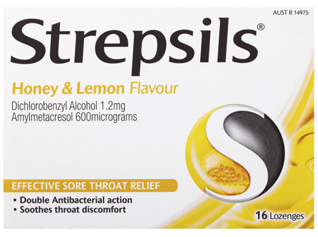 Strepsils Sore Throat Relief Honey & Lemon 16 Pack