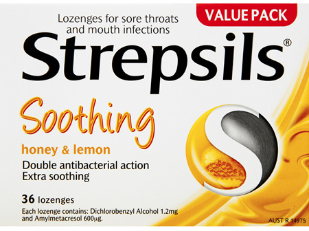 Strepsils Sore Throat Relief Honey & Lemon 36 Pack